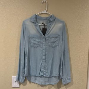 Cotton on loose denim button up shirt